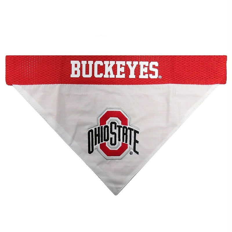 Pets First Collegiate Pet Accessories, Reversible Bandana, Ohio State Buckeyes, Large/X-Large